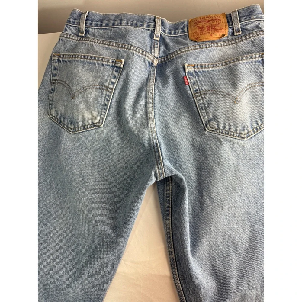 Levi Strauss 505 Jeans Mens 36x30 Regular Fit Straight Leg Blue Denim‎